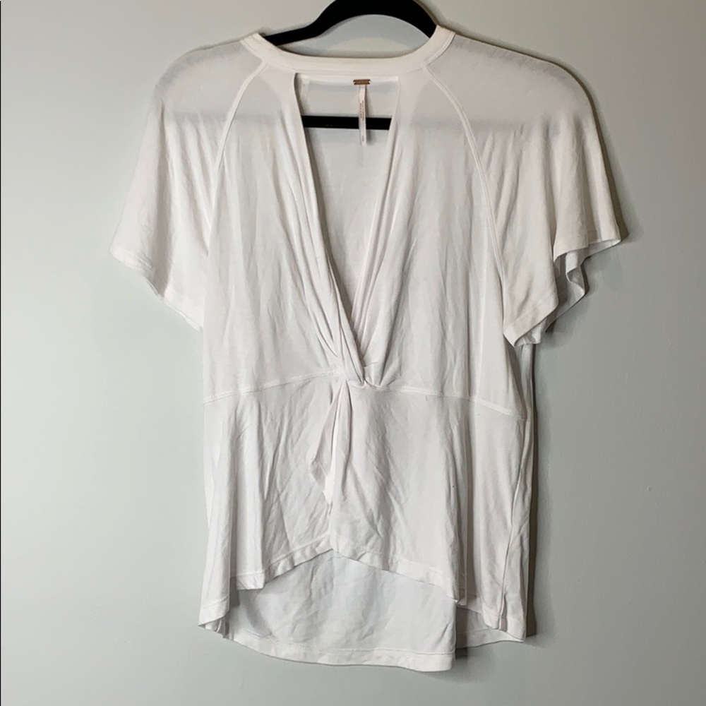 FREE PEOPLE OPEN FRONT TWIST TIE BLOUSE